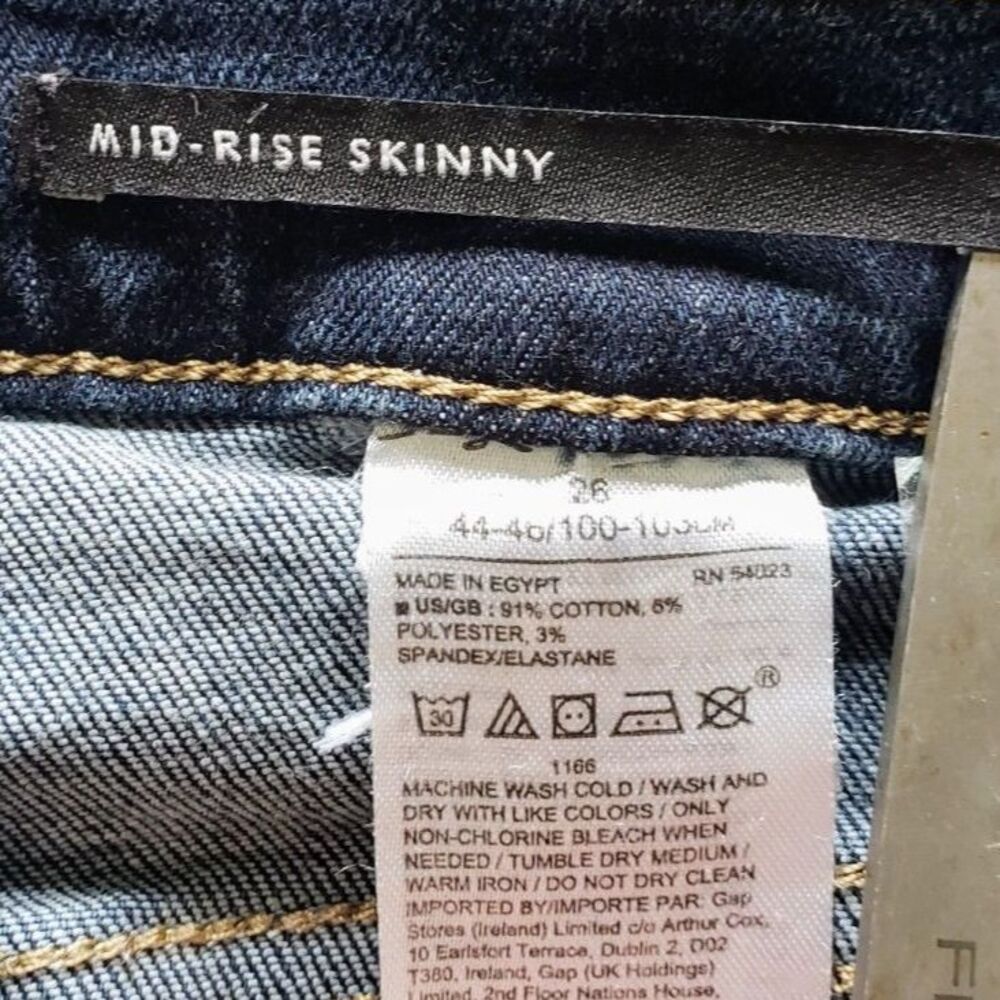 Banana Republic Mid Rise Skinny Leg Slim Fit Jean Una Wash Stretch Denim Size 26 - Picture 8 of 8